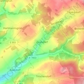 Zaulsdorf topographic map, elevation, terrain