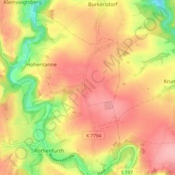 Teichhäuser topographic map, elevation, terrain