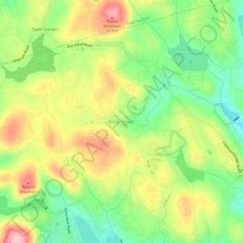King Street topographic map, elevation, terrain