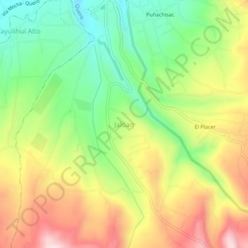 Jalóag topographic map, elevation, terrain