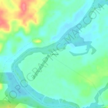 Concisa topographic map, elevation, terrain
