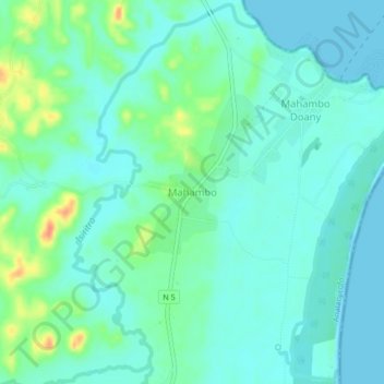 Mahambo topographic map, elevation, terrain