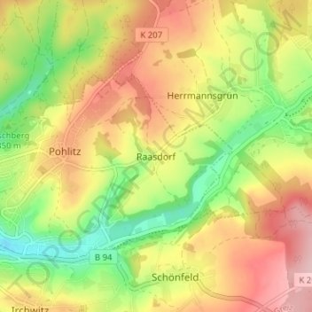 Raasdorf topographic map, elevation, terrain