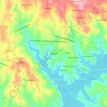 Levegada topographic map, elevation, terrain