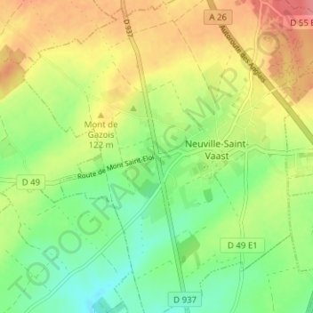 La Targette topographic map, elevation, terrain