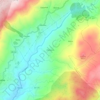 Outoreca topographic map, elevation, terrain