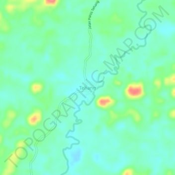 Tehang topographic map, elevation, terrain