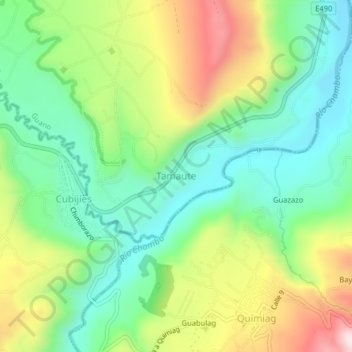 Tamaute topographic map, elevation, terrain