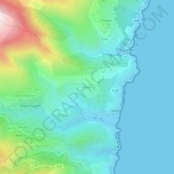 Partine topographic map, elevation, terrain
