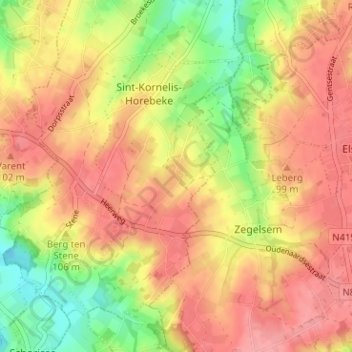 Buikberg topographic map, elevation, terrain