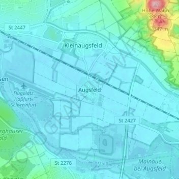 Augsfeld topographic map, elevation, terrain