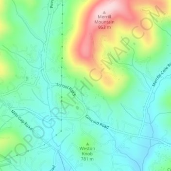Last house on the Hare RDG topographic map, elevation, terrain