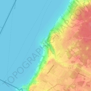 Tougues topographic map, elevation, terrain