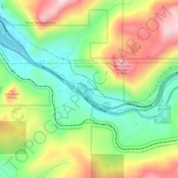 Cisco Grove topographic map, elevation, terrain