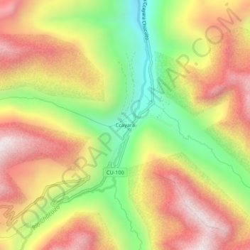 Ccayara topographic map, elevation, terrain