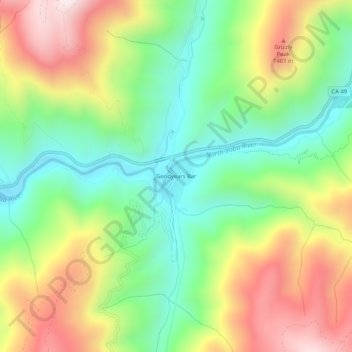Goodyears Bar topographic map, elevation, terrain