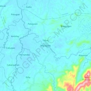 Ma-ayon topographic map, elevation, terrain