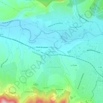 Saint-Alby topographic map, elevation, terrain