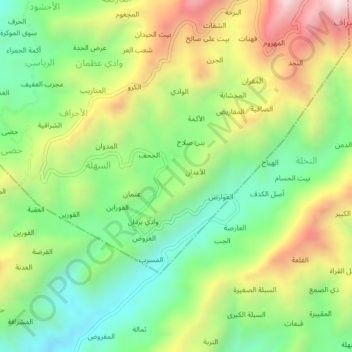 Nibah topographic map, elevation, terrain