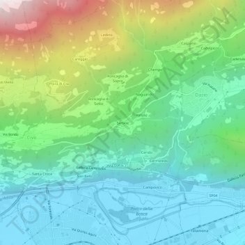 Serone topographic map, elevation, terrain