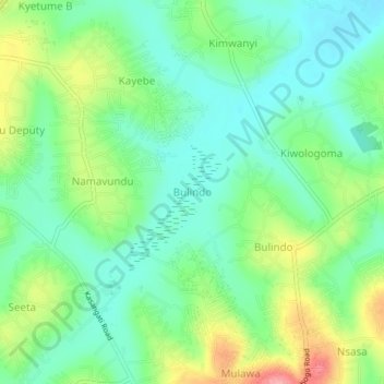 Bulindo topographic map, elevation, terrain