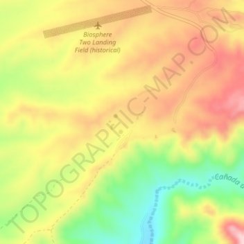 Biosphere 2 Research Center topographic map, elevation, terrain