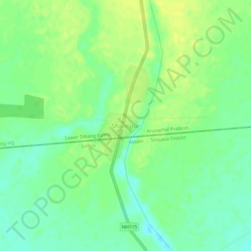 Shantipur topographic map, elevation, terrain