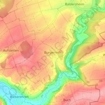 Burgerroth topographic map, elevation, terrain