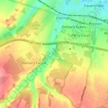 Whitehill topographic map, elevation, terrain
