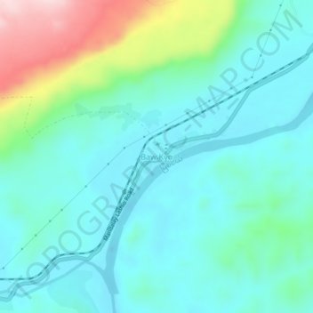 Baw Kyo topographic map, elevation, terrain