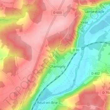 Larrue topographic map, elevation, terrain