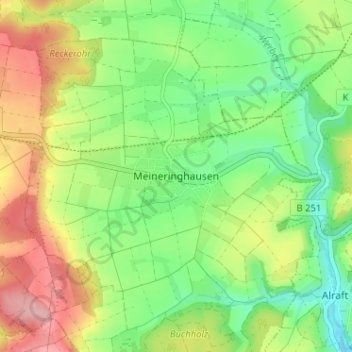 Meineringhausen topographic map, elevation, terrain