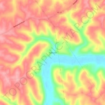 Slabtown topographic map, elevation, terrain