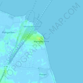 Marienleuchte topographic map, elevation, terrain