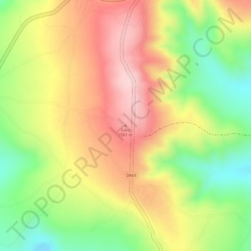 Sake topographic map, elevation, terrain