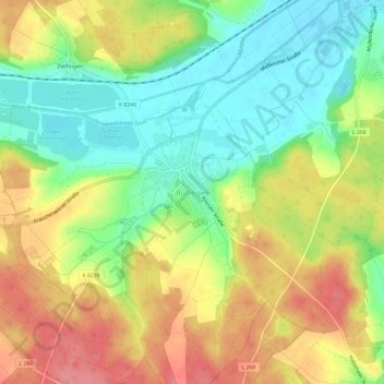 Rulfingen topographic map, elevation, terrain