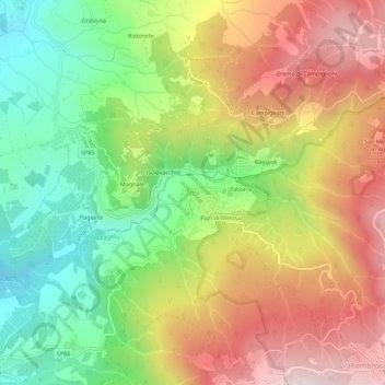 Tosi topographic map, elevation, terrain