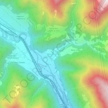 Mules topographic map, elevation, terrain