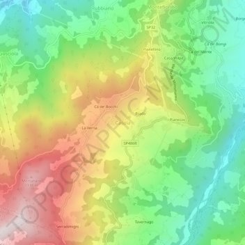 Casola topographic map, elevation, terrain