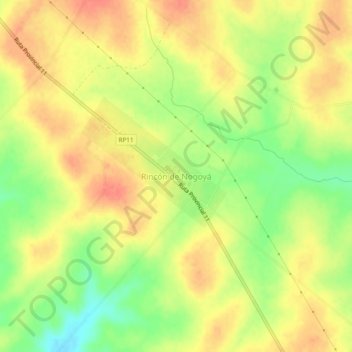 Rincón de Nogoyá topographic map, elevation, terrain