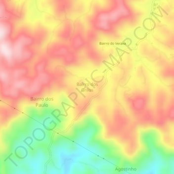 Bairro dos Grilos topographic map, elevation, terrain