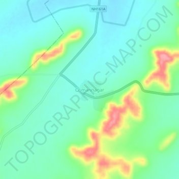 Osmannagar topographic map, elevation, terrain