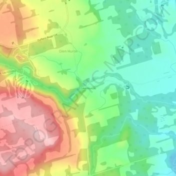 Glen Huron topographic map, elevation, terrain