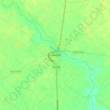 Sadabad topographic map, elevation, terrain