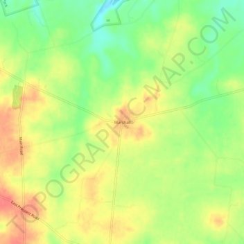 Marshall topographic map, elevation, terrain