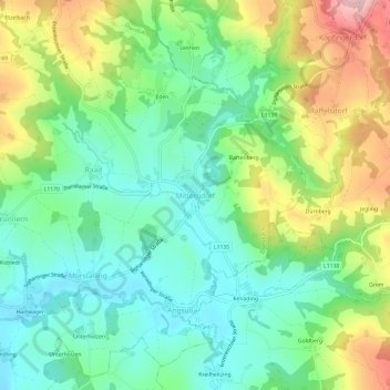 Mitterndorf topographic map, elevation, terrain
