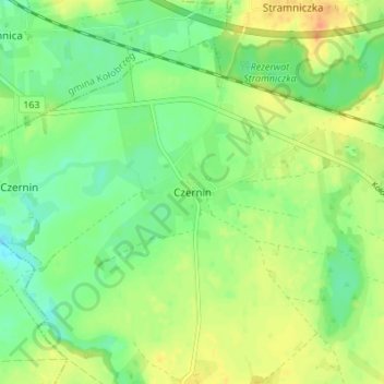 Zernin topographic map, elevation, terrain