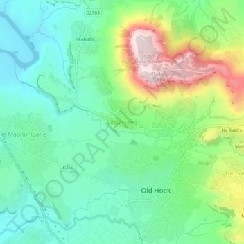 Letsatseng topographic map, elevation, terrain