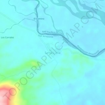 Santa Lucía topographic map, elevation, terrain