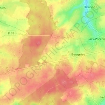 La Charnould topographic map, elevation, terrain